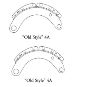 SHOE W/LINING (1 PER WHEEL REQUIRED) FOR 12 1/4” X 4” (OLD STYLE)